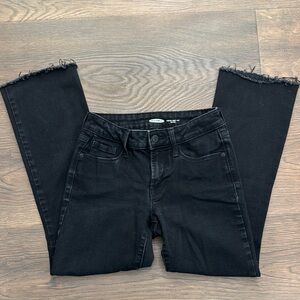 Universal Thread Black Flare Wide Leg Jeans with Frayed Hem